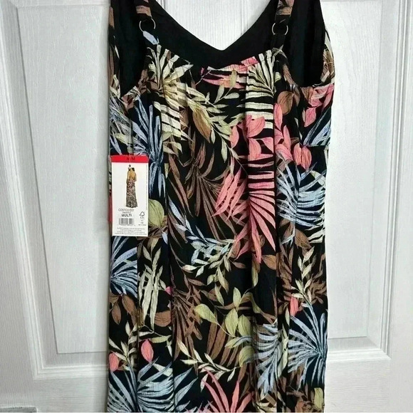 Hurley Ruffle Hem Maxi Dress Black / Floral Size NWT Medium - Picture 9 of 16